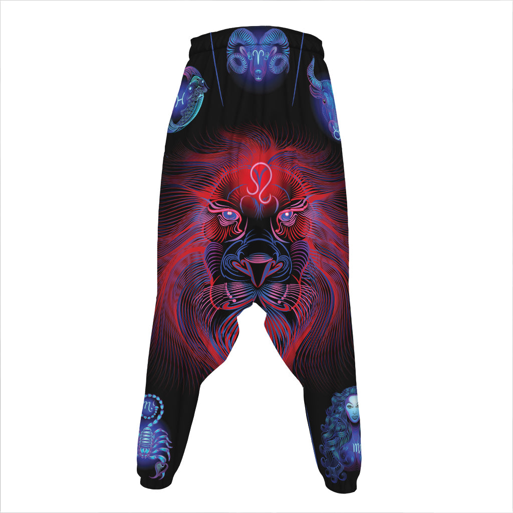Leo And Astrological Signs Print Hammer Pants
