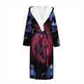 Leo And Astrological Signs Print Hooded Bathrobe