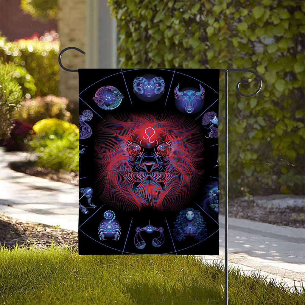 Leo And Astrological Signs Print House Flag