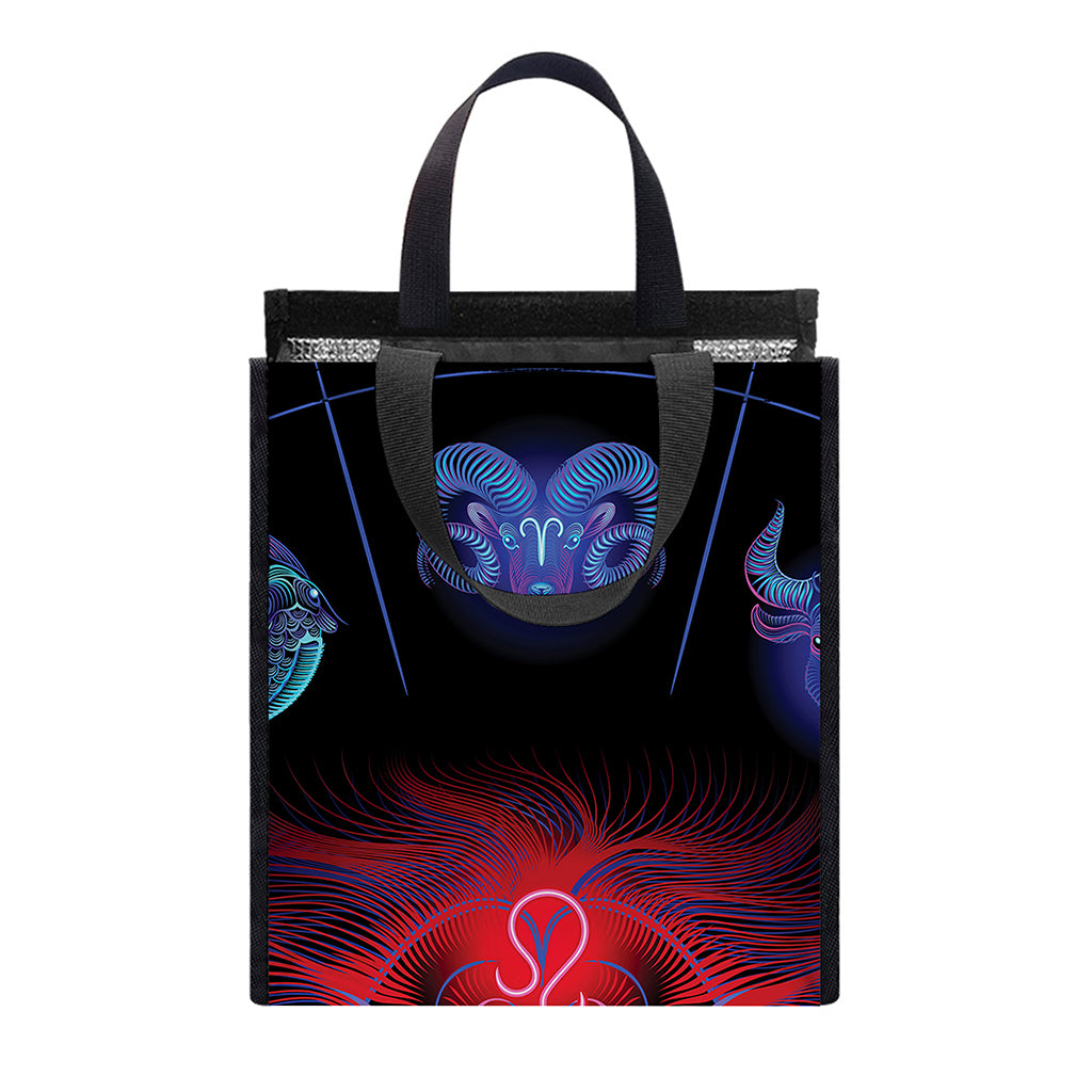 Leo And Astrological Signs Print Insulated Lunch Tote