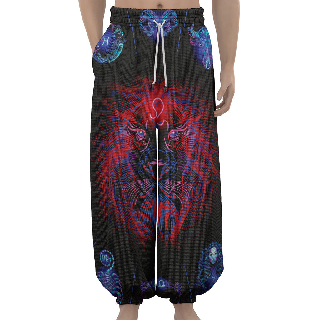 Leo And Astrological Signs Print Lantern Pants