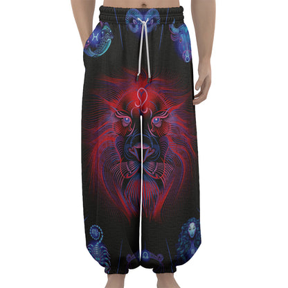 Leo And Astrological Signs Print Lantern Pants