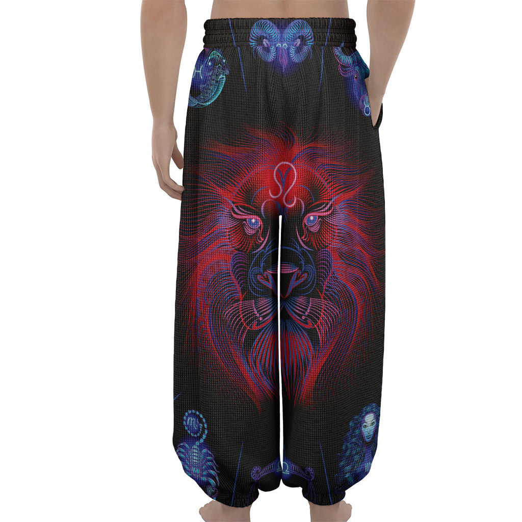 Leo And Astrological Signs Print Lantern Pants