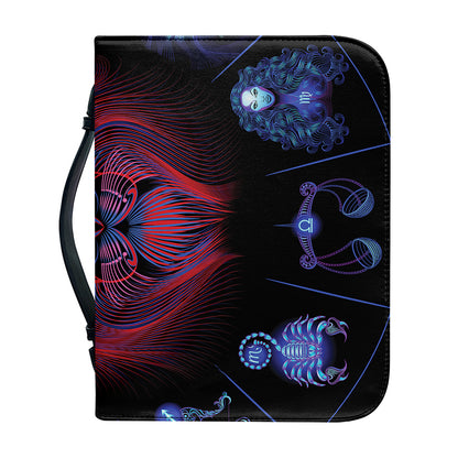 Leo And Astrological Signs Print Leather Bible Cover