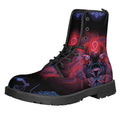 Leo And Astrological Signs Print Lace-Up Boots