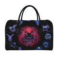Leo And Astrological Signs Print Leather Duffel Bag