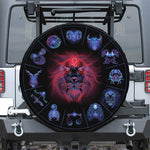 Leo And Astrological Signs Print Leather Spare Tire Cover