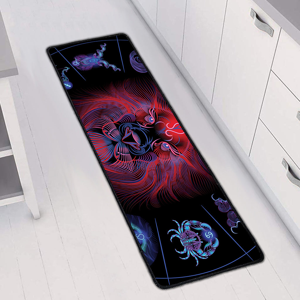 Leo And Astrological Signs Print Long Kitchen Mat