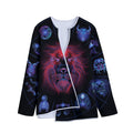 Leo And Astrological Signs Print Long Sleeve Short Coat