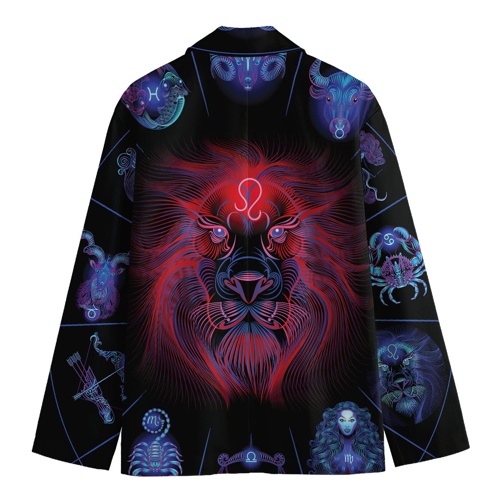 Leo And Astrological Signs Print Men's Blazer