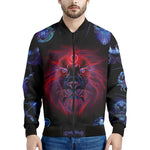 Leo And Astrological Signs Print Men's Bomber Jacket