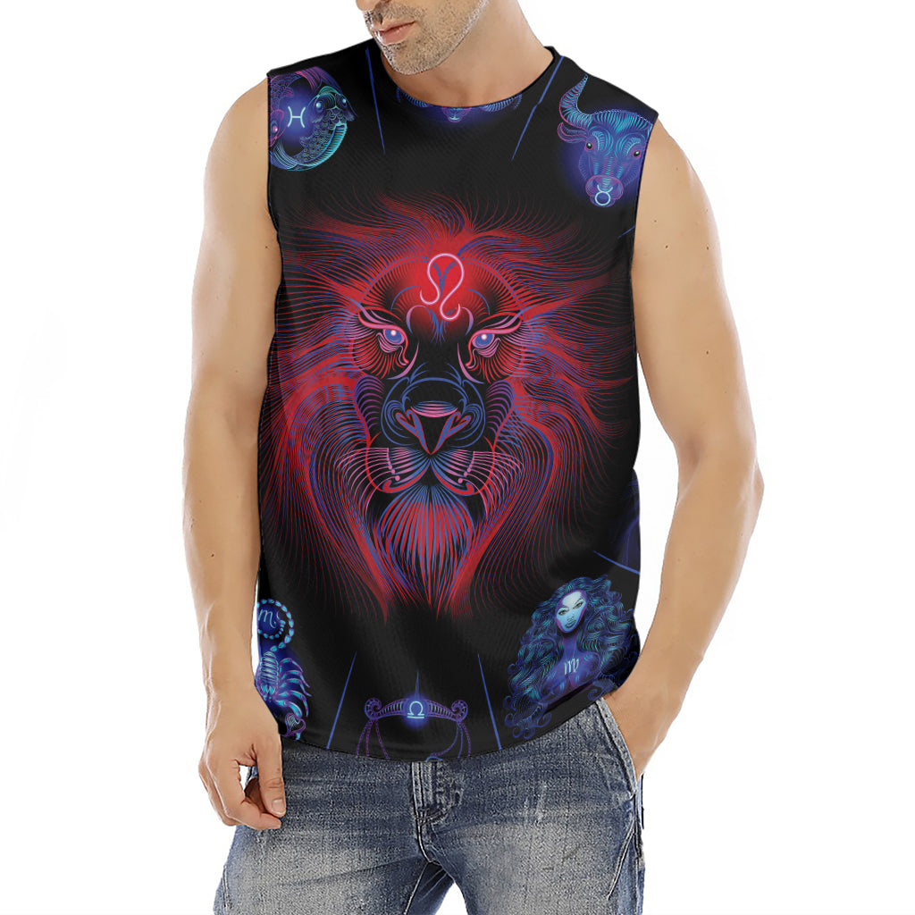 Leo And Astrological Signs Print Men's Fitness Tank Top