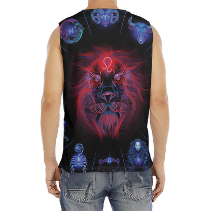 Leo And Astrological Signs Print Men's Fitness Tank Top