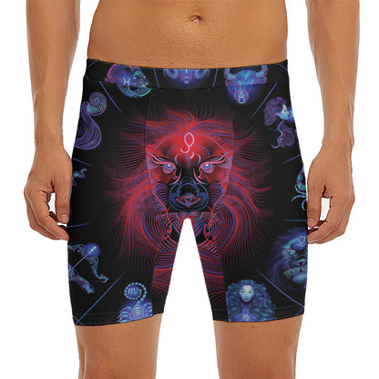 Leo And Astrological Signs Print Men's Long Boxer Briefs