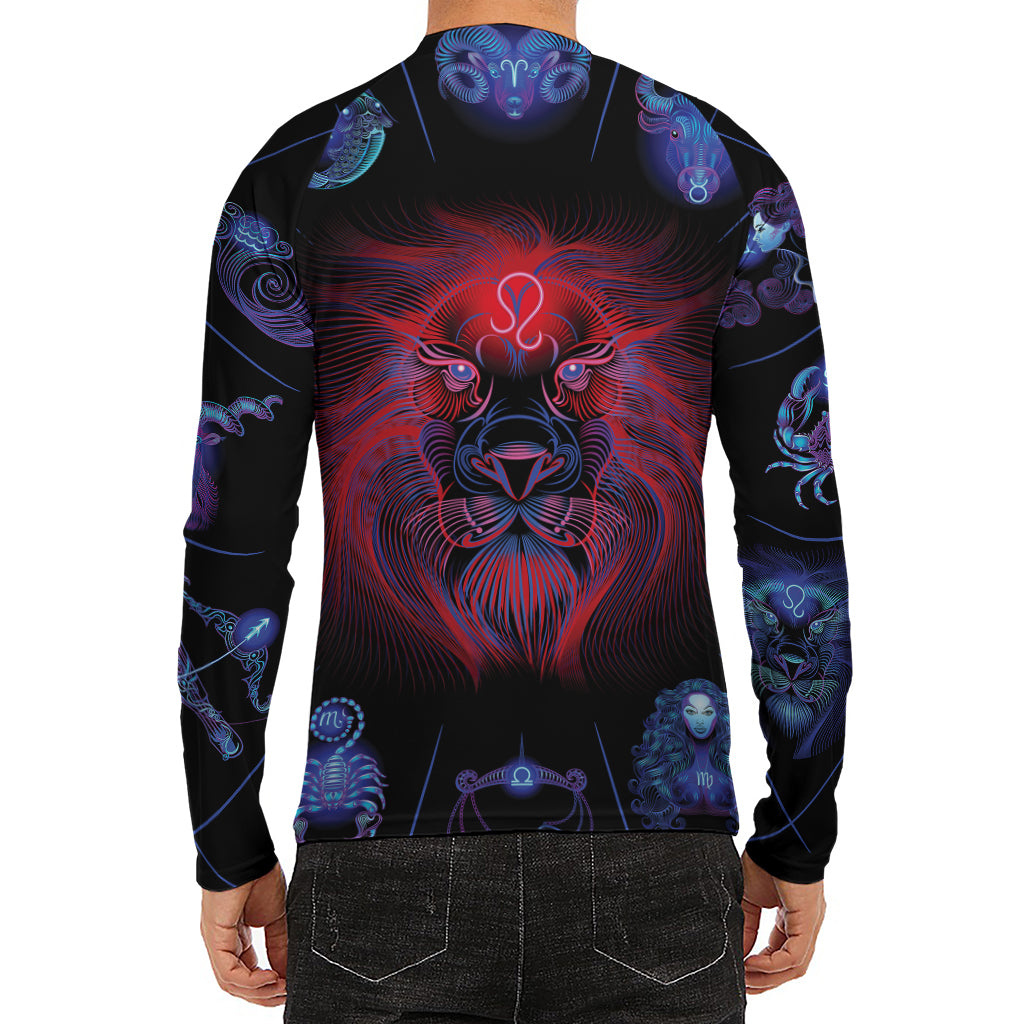 Leo And Astrological Signs Print Men's Long Sleeve Rash Guard
