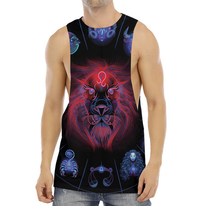 Leo And Astrological Signs Print Men's Muscle Tank Top