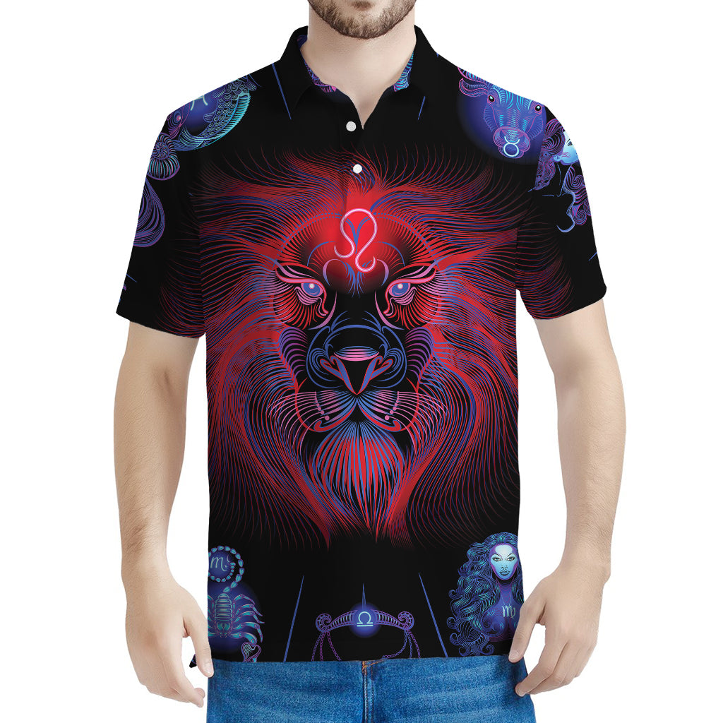 Leo And Astrological Signs Print Men's Polo Shirt