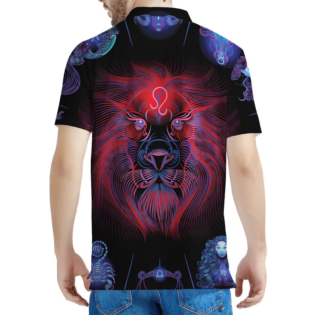 Leo And Astrological Signs Print Men's Polo Shirt