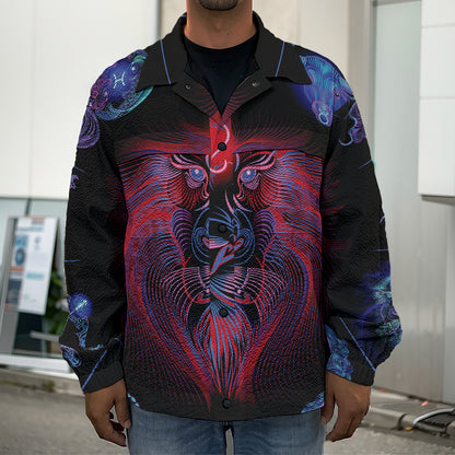 Leo And Astrological Signs Print Men's Shirt Jacket
