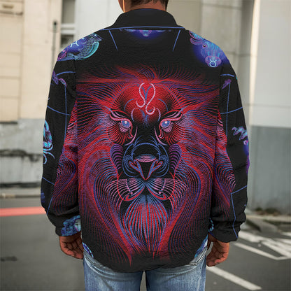 Leo And Astrological Signs Print Men's Shirt Jacket