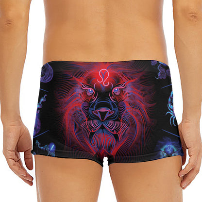 Leo And Astrological Signs Print Men's Short Boxer Briefs