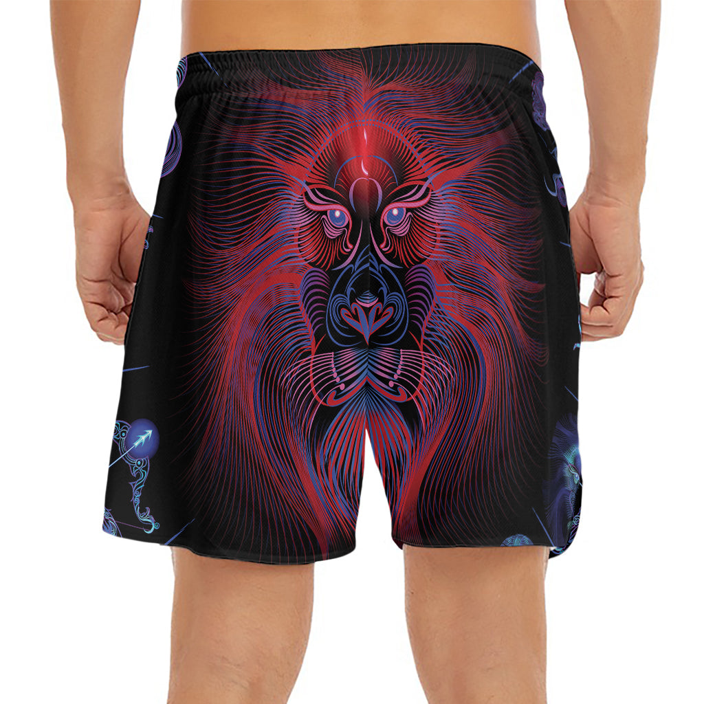 Leo And Astrological Signs Print Men's Split Running Shorts
