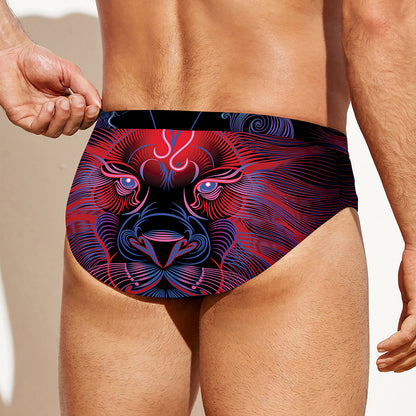 Leo And Astrological Signs Print Men's Swim Briefs