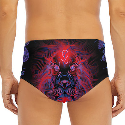 Leo And Astrological Signs Print Men's Triangle Swim Briefs