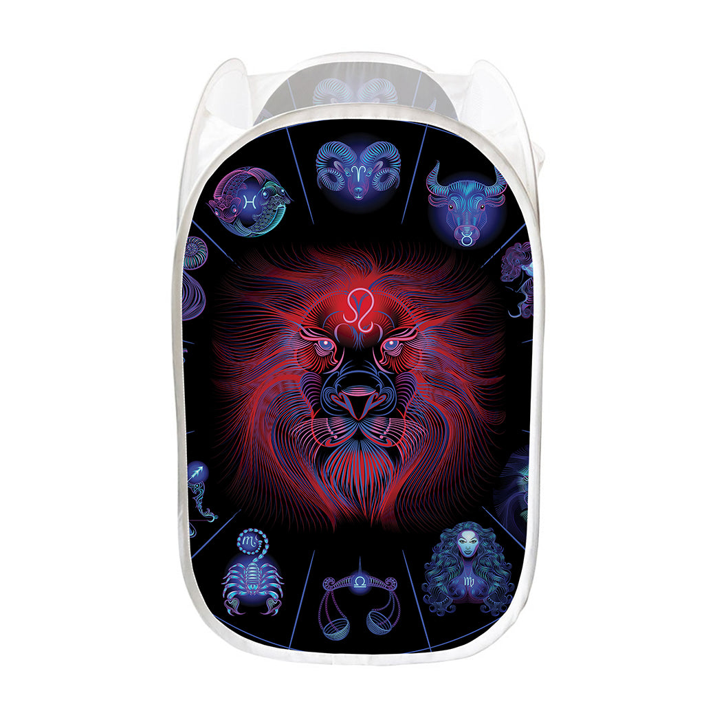 Leo And Astrological Signs Print Mesh Laundry Hamper