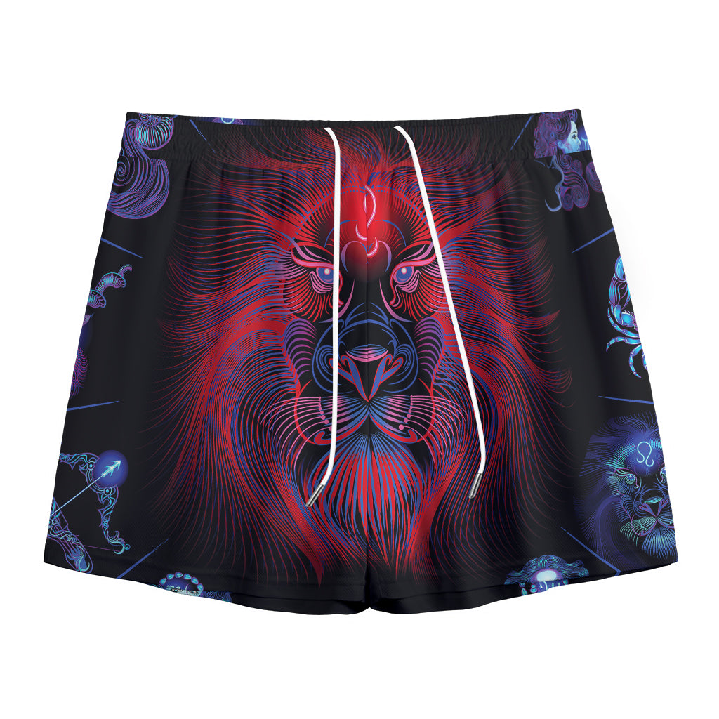 Leo And Astrological Signs Print Mesh Shorts