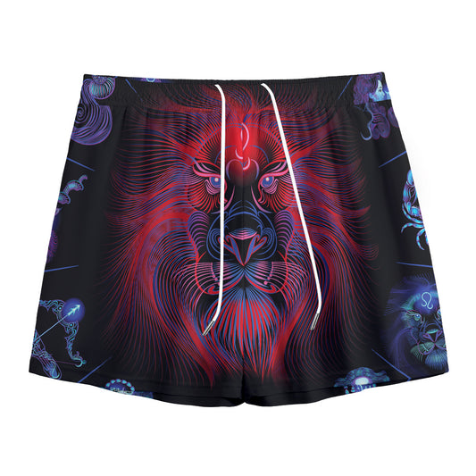 Leo And Astrological Signs Print Mesh Shorts