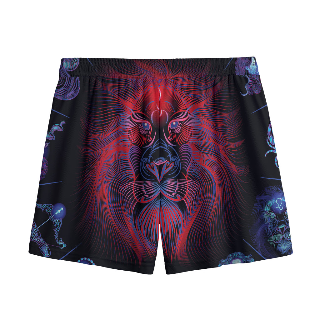 Leo And Astrological Signs Print Mesh Shorts