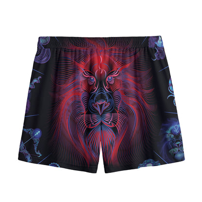 Leo And Astrological Signs Print Mesh Shorts