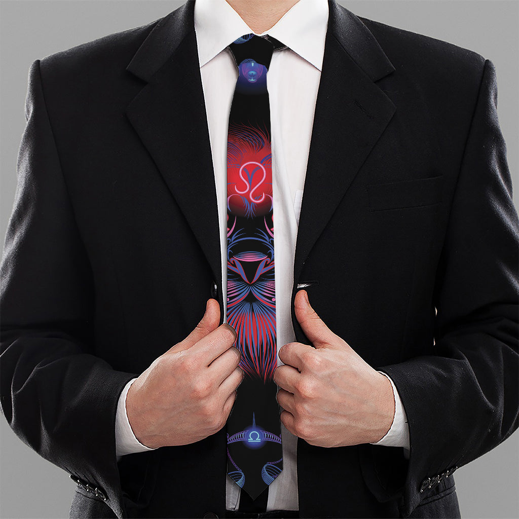 Leo And Astrological Signs Print Necktie