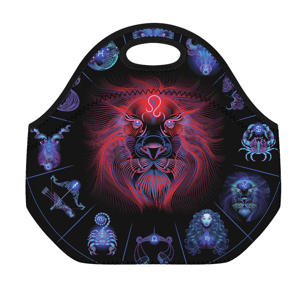 Leo And Astrological Signs Print Neoprene Lunch Bag