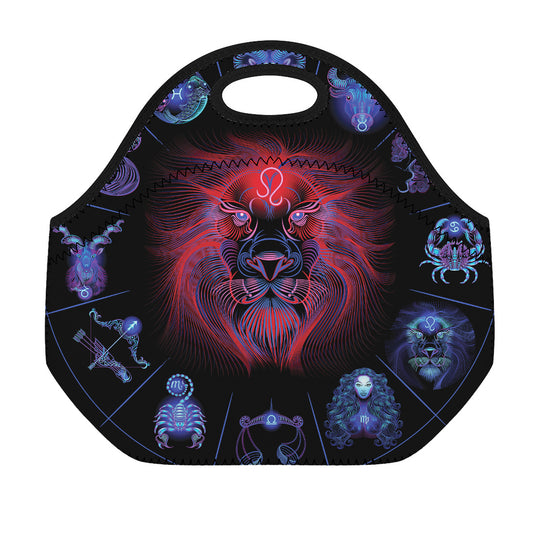 Leo And Astrological Signs Print Neoprene Lunch Bag