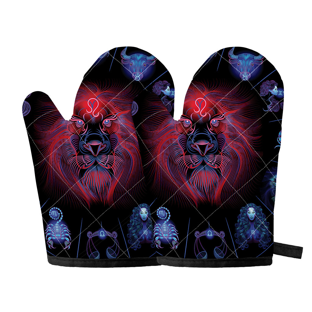 Leo And Astrological Signs Print Oven Mitts