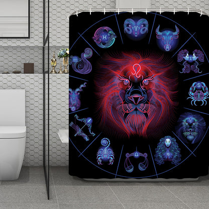 Leo And Astrological Signs Print Polyester Shower Curtain