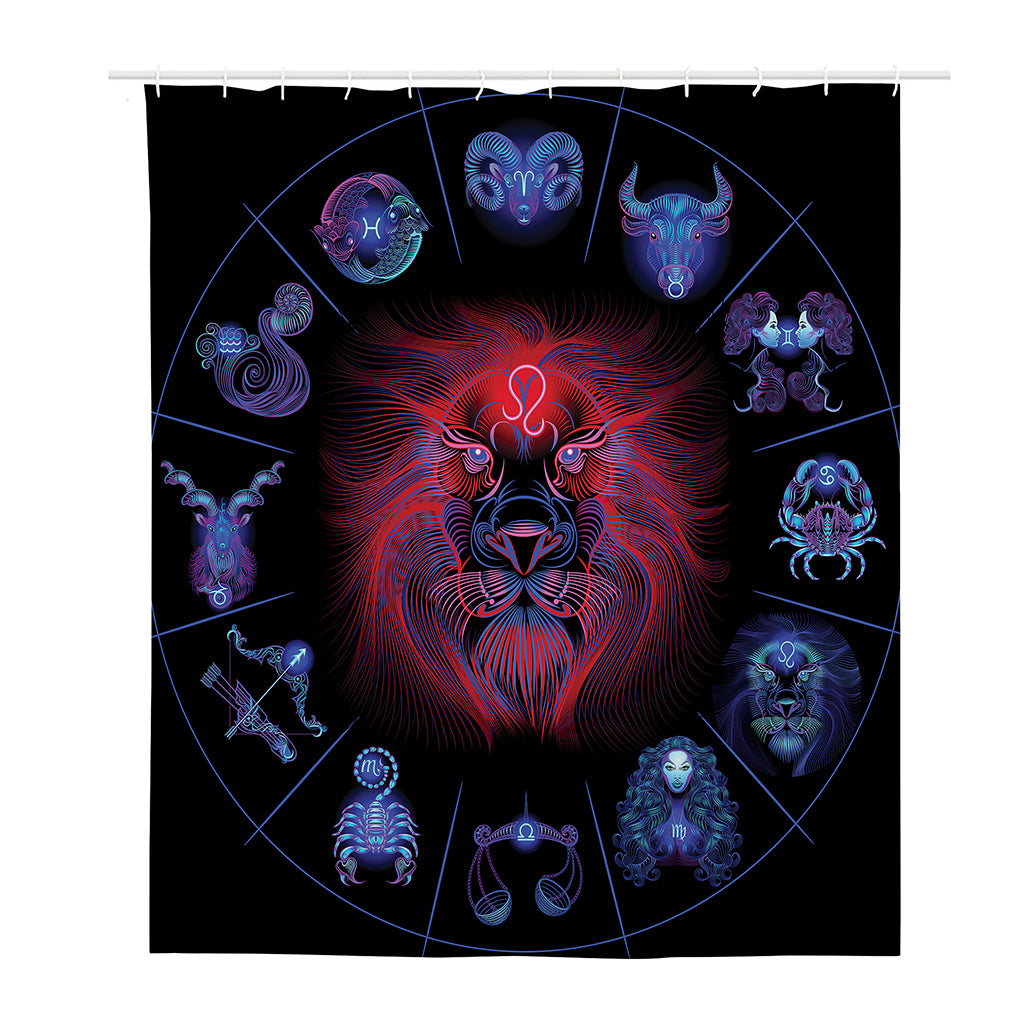 Leo And Astrological Signs Print Polyester Shower Curtain