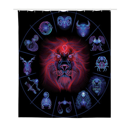 Leo And Astrological Signs Print Polyester Shower Curtain
