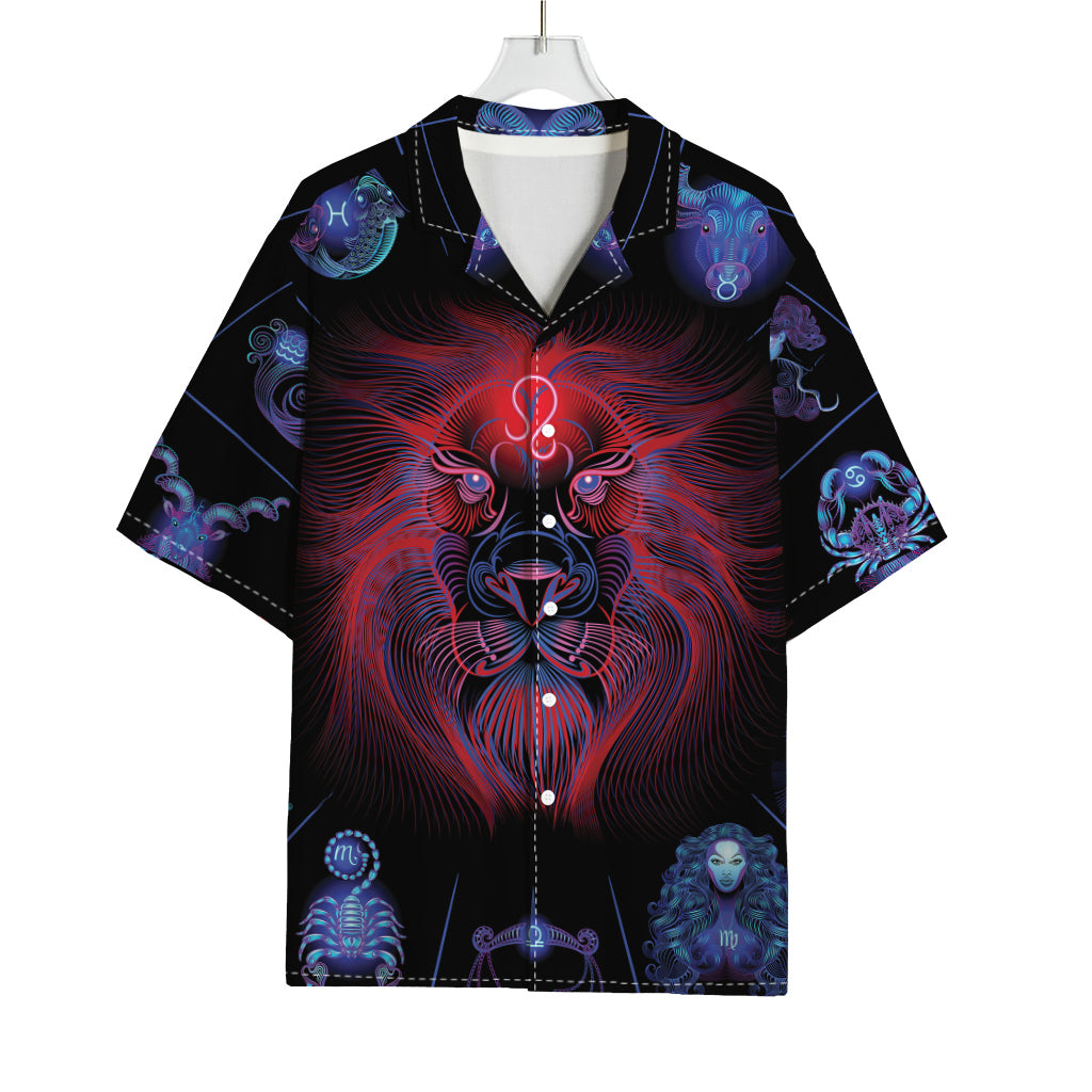 Leo And Astrological Signs Print Rayon Hawaiian Shirt