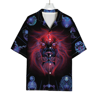 Leo And Astrological Signs Print Rayon Hawaiian Shirt