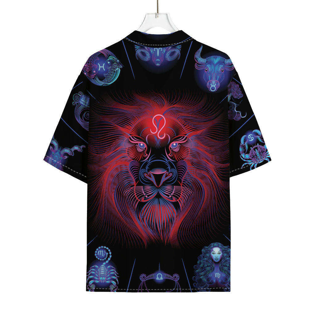 Leo And Astrological Signs Print Rayon Hawaiian Shirt
