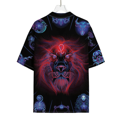 Leo And Astrological Signs Print Rayon Hawaiian Shirt