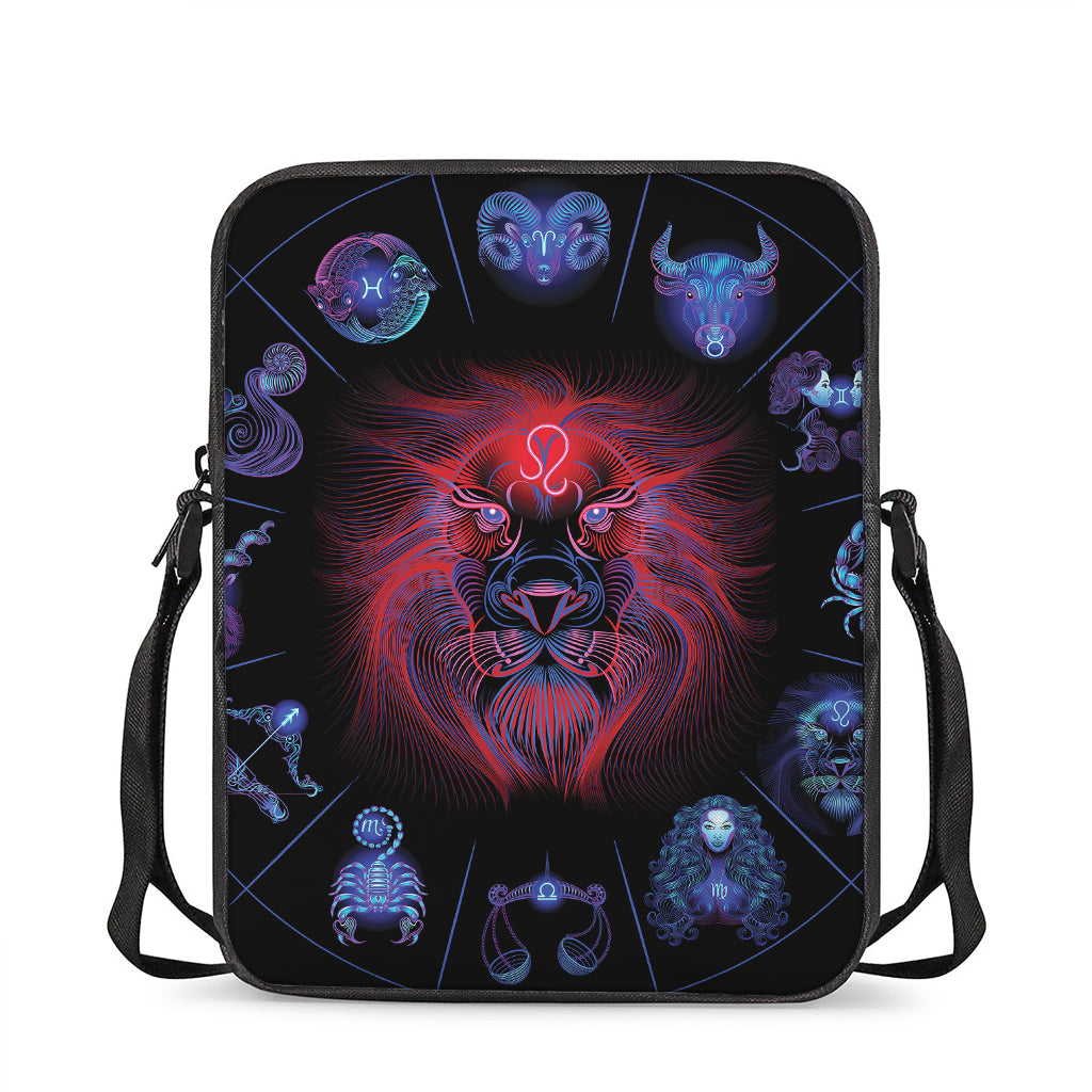 Leo And Astrological Signs Print Rectangular Crossbody Bag