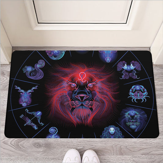 Leo And Astrological Signs Print Rubber Doormat