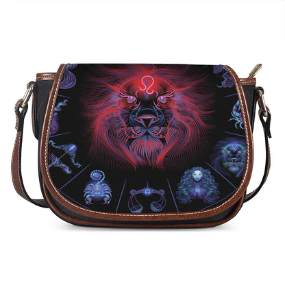 Leo And Astrological Signs Print Saddle Bag