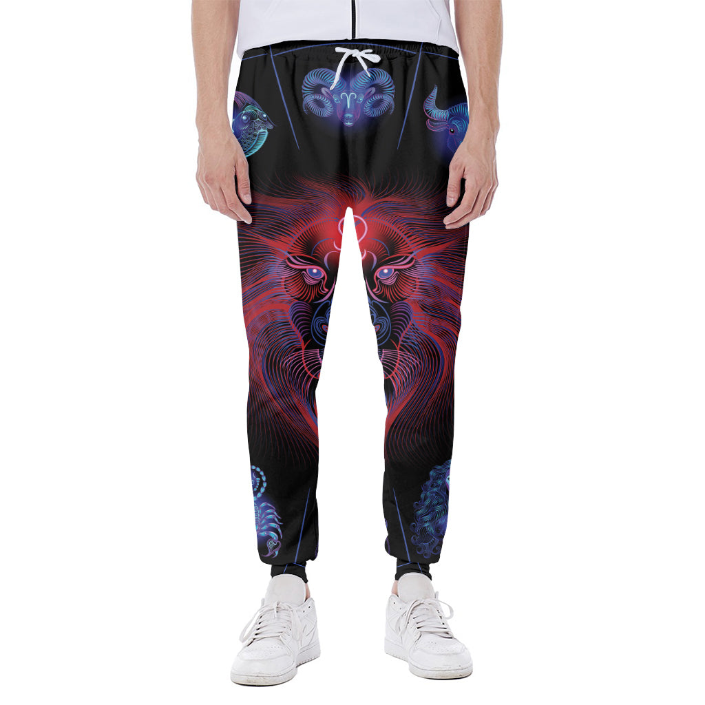 Leo And Astrological Signs Print Scuba Joggers