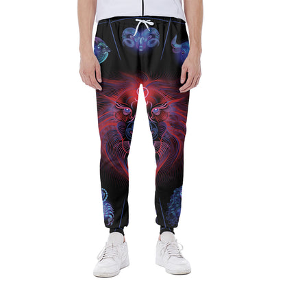 Leo And Astrological Signs Print Scuba Joggers
