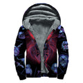 Leo And Astrological Signs Print Sherpa Lined Zip Up Hoodie
